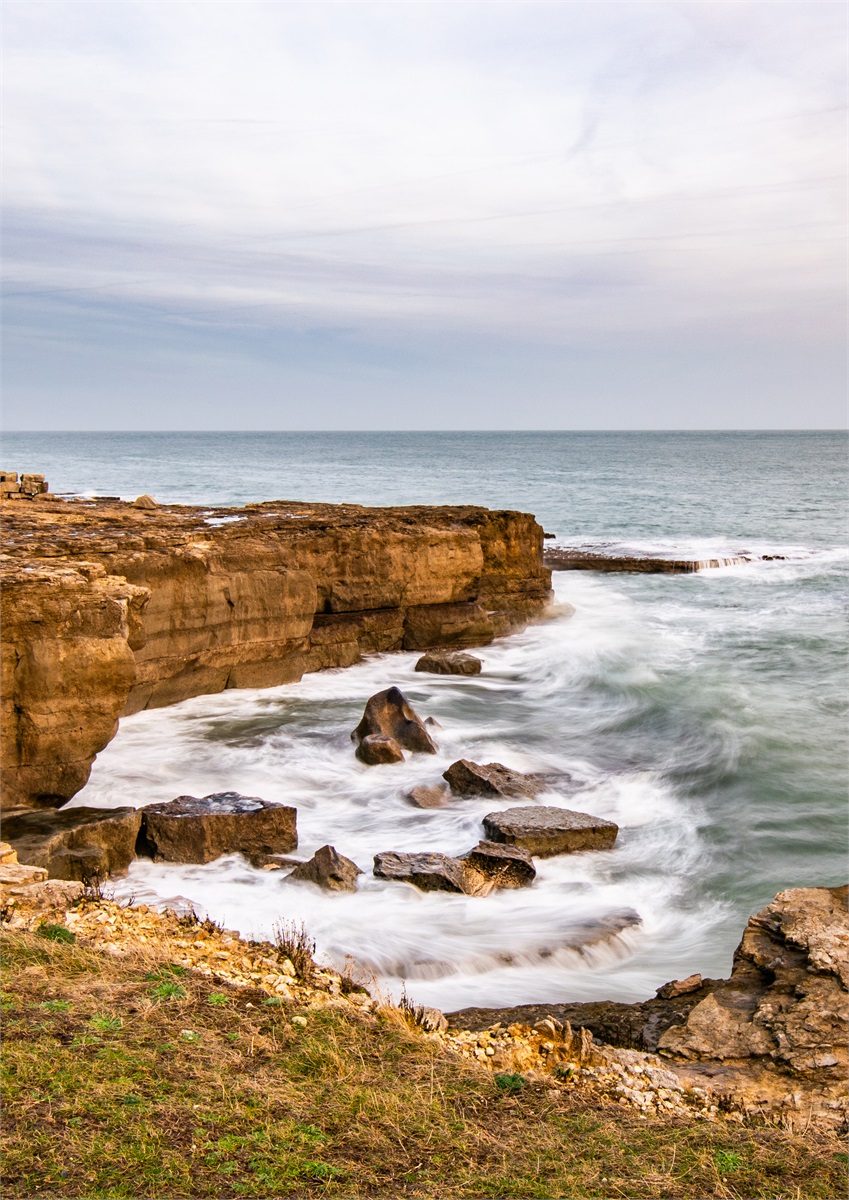 Portland Bill Swirling Seas photographic print